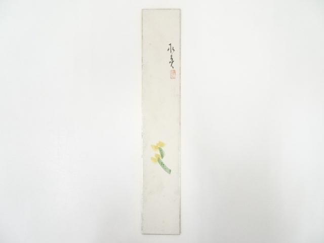 JAPANESE ART / TANZAKU / HAND PAINTED FLOWER / ARTISTS WORK